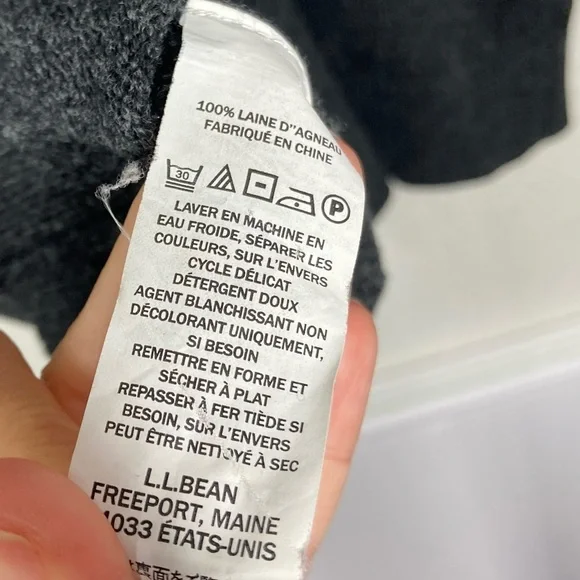 Vintage LL Bean Cardigan Sweater Men’s XL Tall 100% Lambs Wool Pockets Dark Gray - Picture 13 of 14